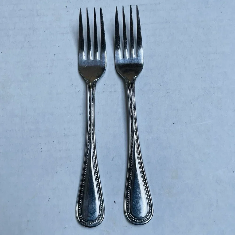 OXFORD HALL Stratton Stainless Flatware Beaded Edge Crafted in Japan Salad Fork